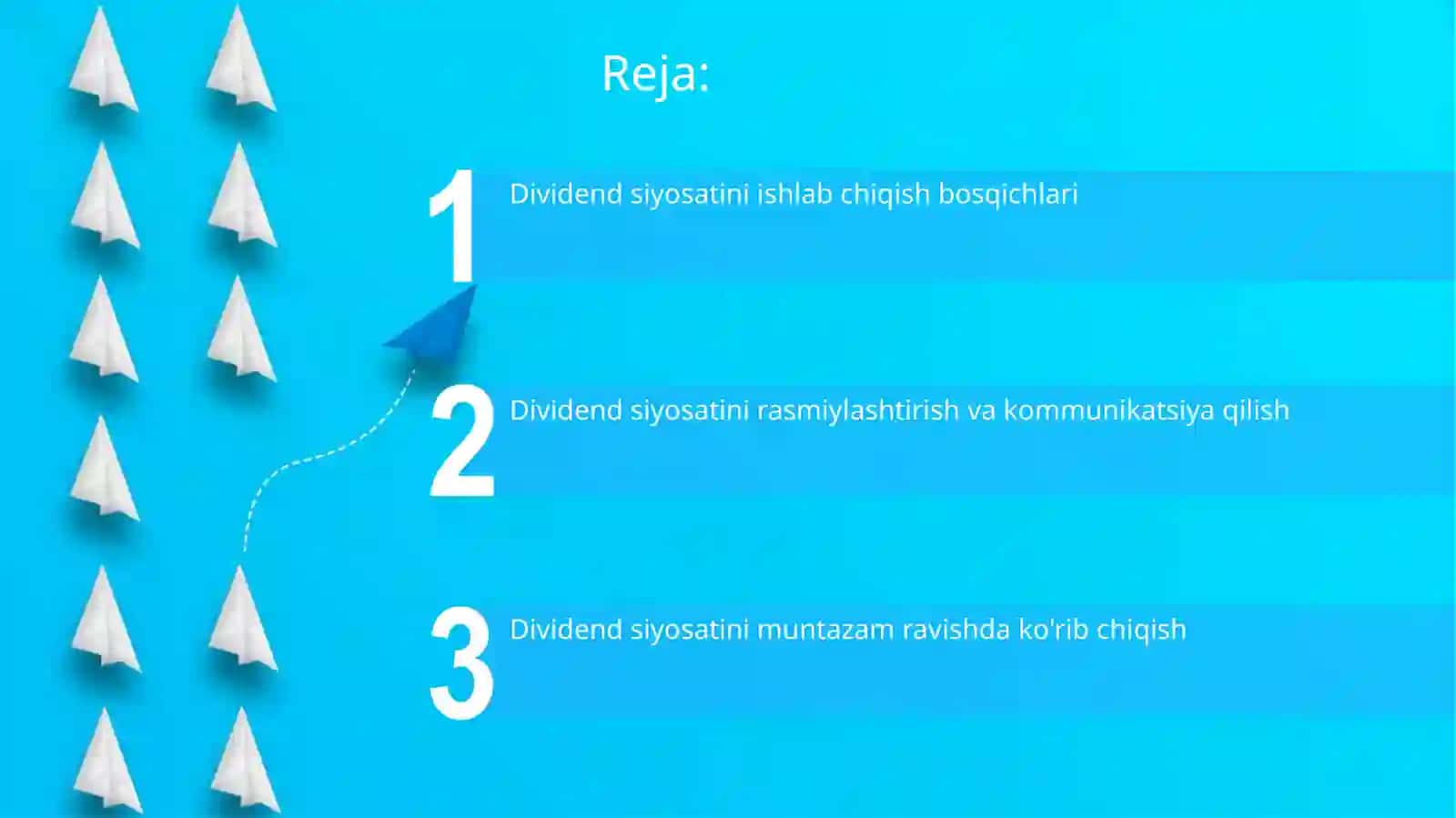 Dividend siyosatini ishlab chiqish bosqichlari 2