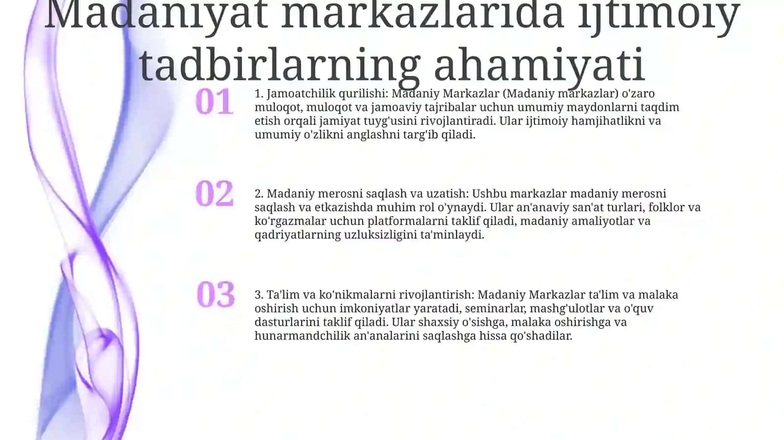 Madaniy Markazlarnig Ijtimoiy Faoliyati 2