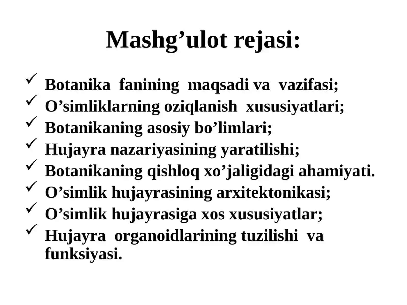BOTANIKA FANIGA KIRISH 2