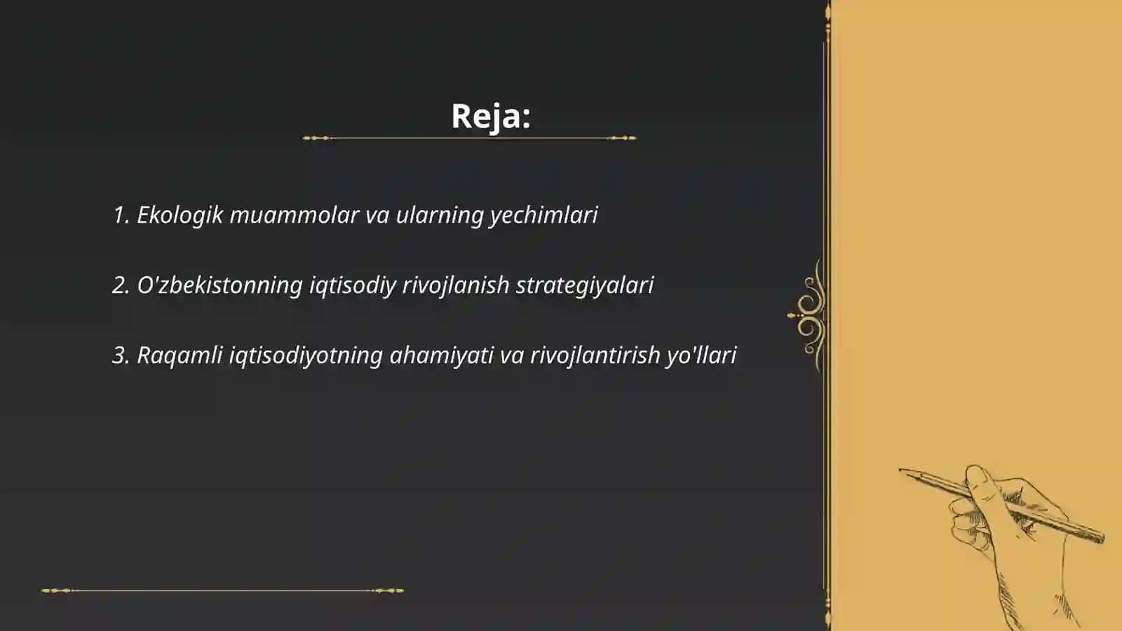 Tezis ko'rinishdagi mashg'ulot ishlanmalari 2