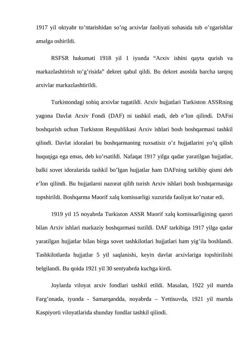 O’zbekiston Davlat Arxivlari Tarixi 2