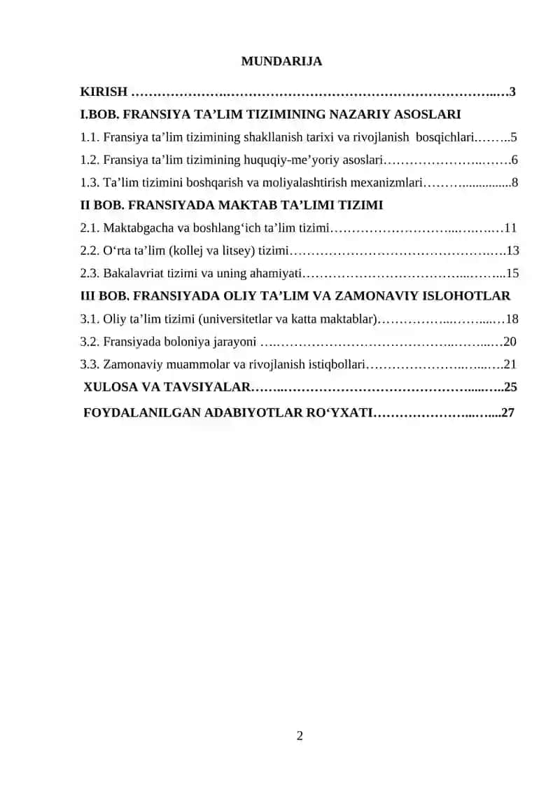 FRANSIYA TA’LIM TIZIMI 2