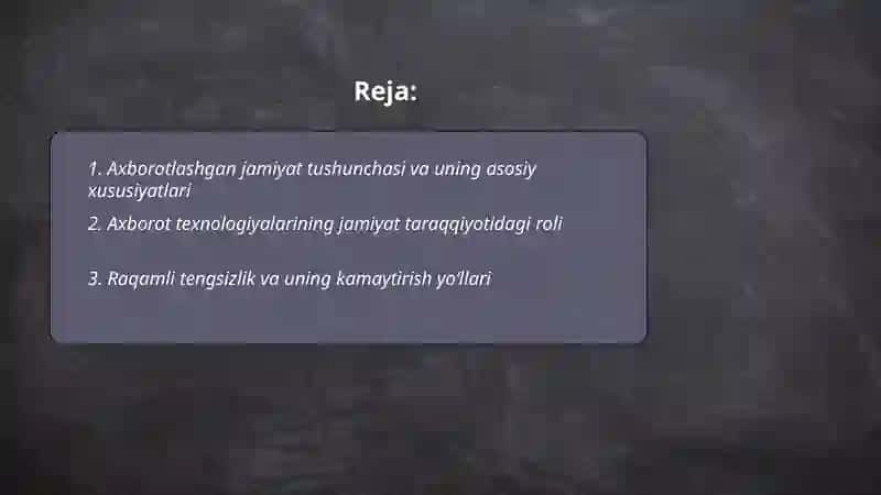 Axborotlashgan jamiyat va uning istiqbollari 2