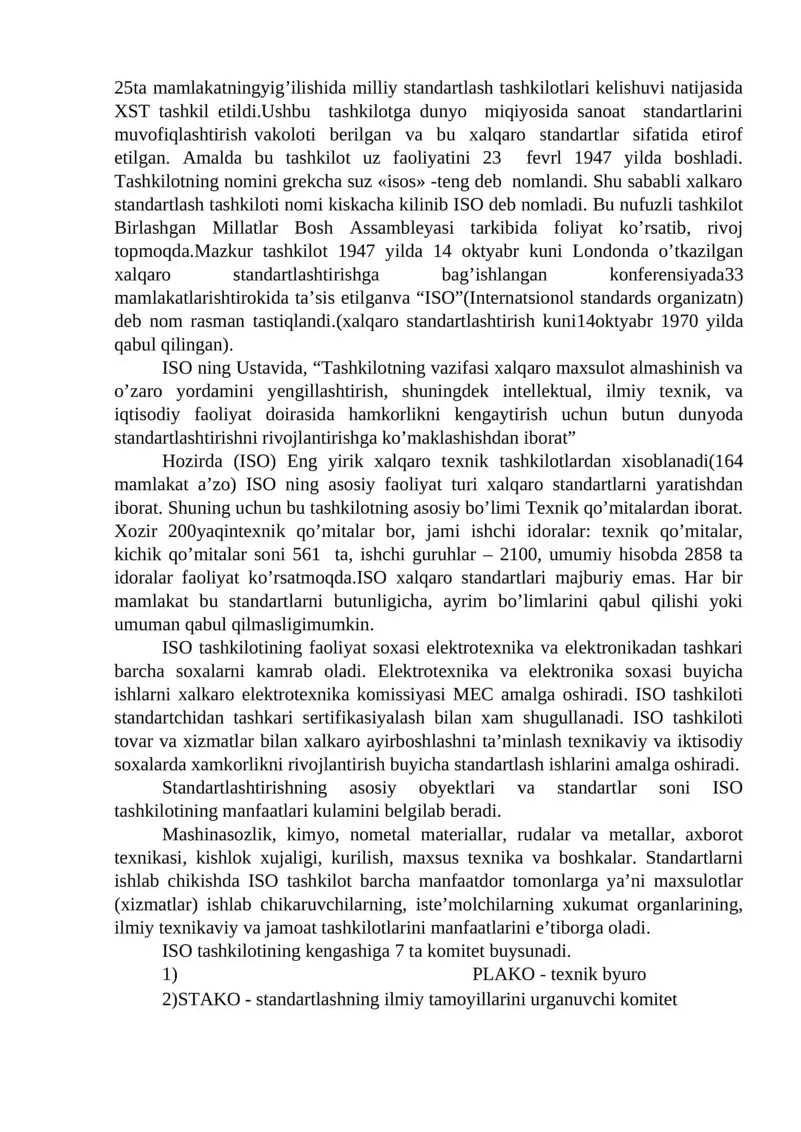 Xalqaro standartlashtirish bo’yicha tashkilotlar 2