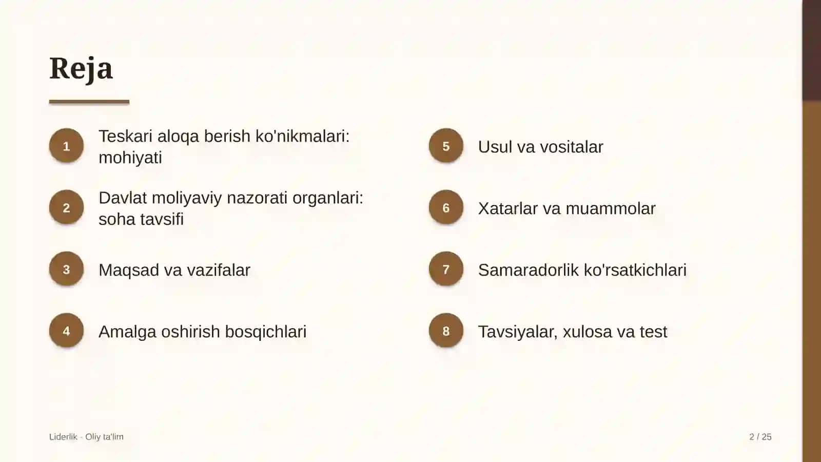 Leaderlik · Oliy ta'lim 2