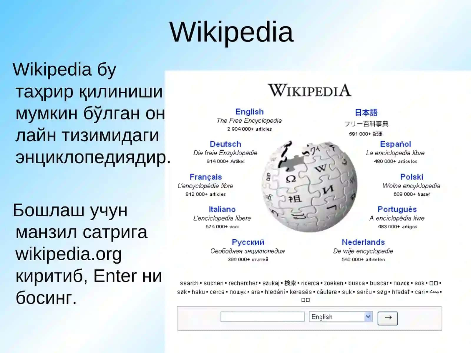 Вики (wiki) базасидаоммабоп эълонлар тахтаси 2