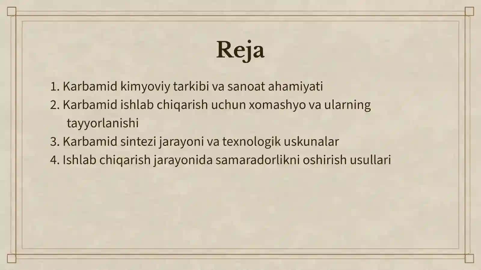 Karbamid Ishlab Chiqarishning Texnologik Sxemasi 2