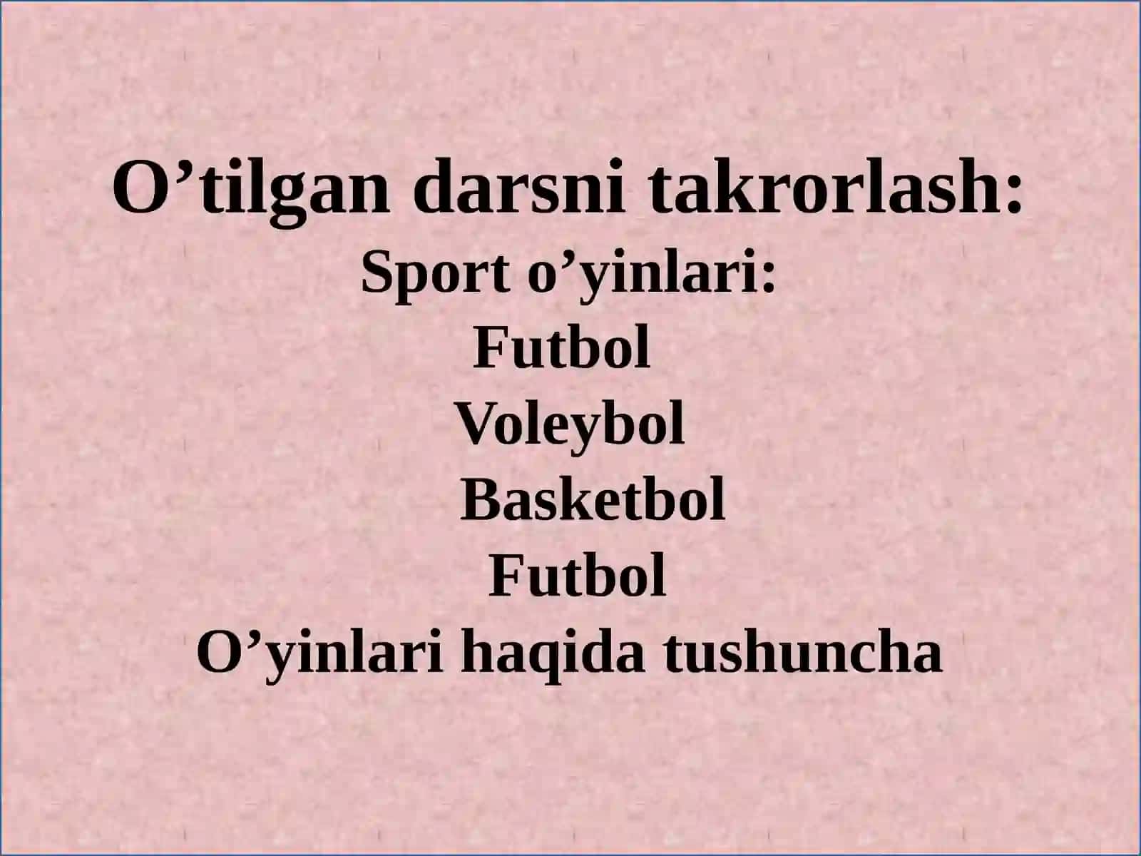 Sport o’yinlari 2