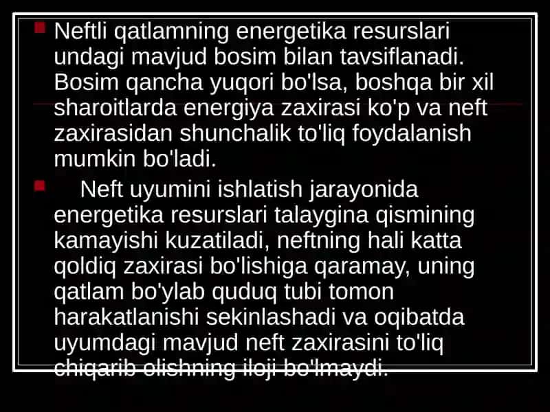 Neft va gaz uyumlarining statistik va dinamik modeli 2