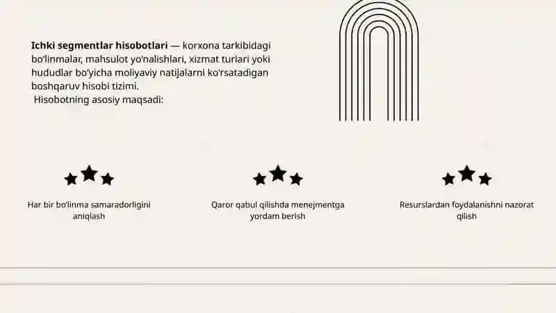 Ichki segment hisobotlarini tayyorlash 2