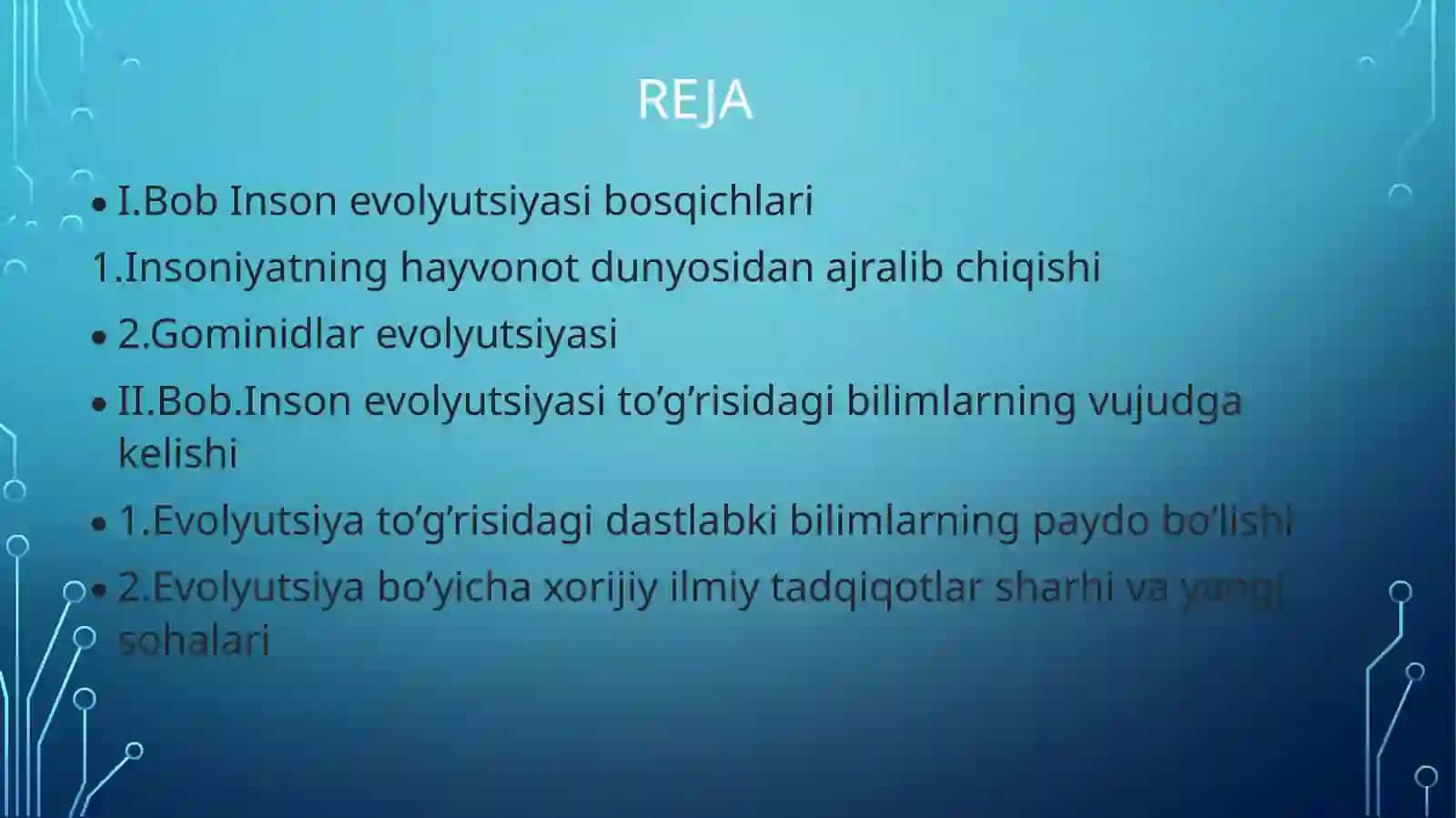 Inson evolyutsiyasi masalasi 2