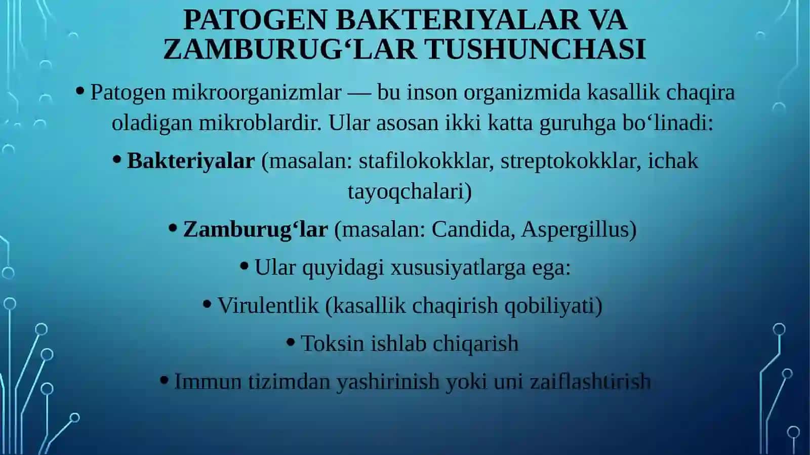 Patogen bakteriyalar va zamburug‘lar 2