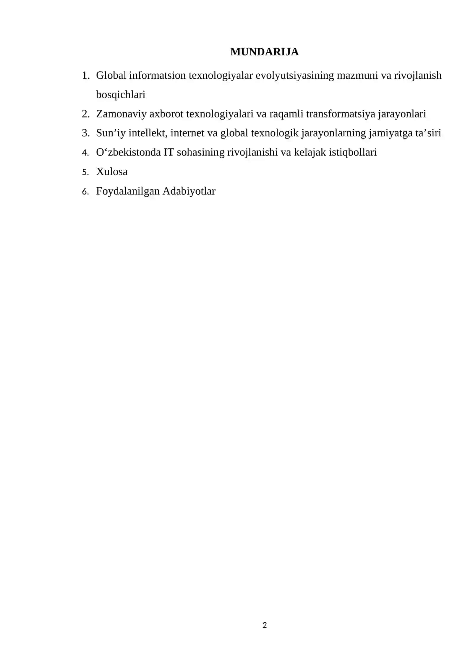 Global informatsion texnologik evolyutsiyaning chuqurlashuvi 2