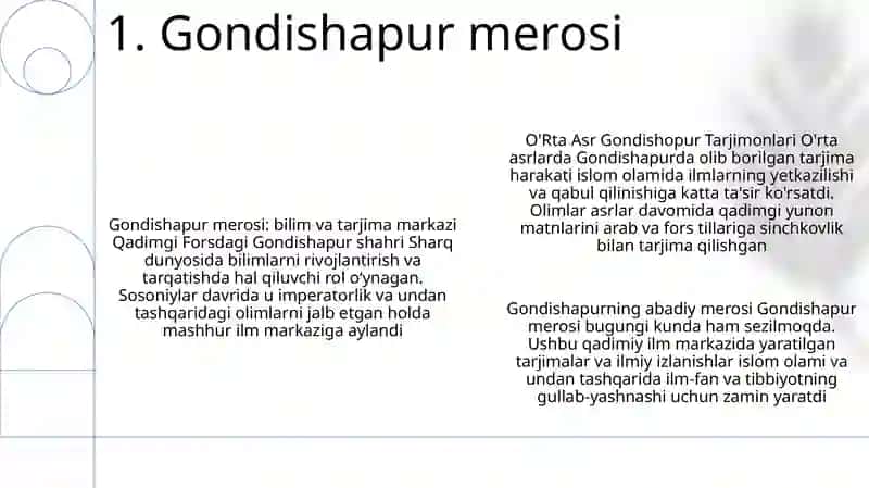 O'Rta Asr Gondishopur Tarjimonlari 2