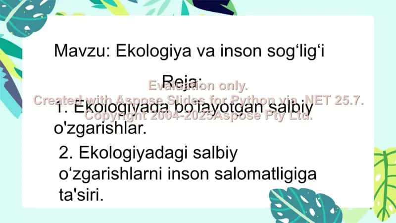 Ekologiya va inson sog‘lig‘i 2