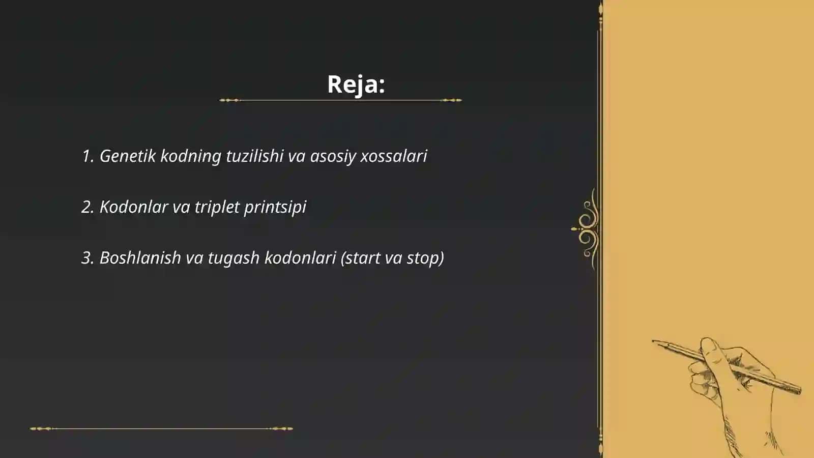 Genetik kod va oqsil sintezi 2