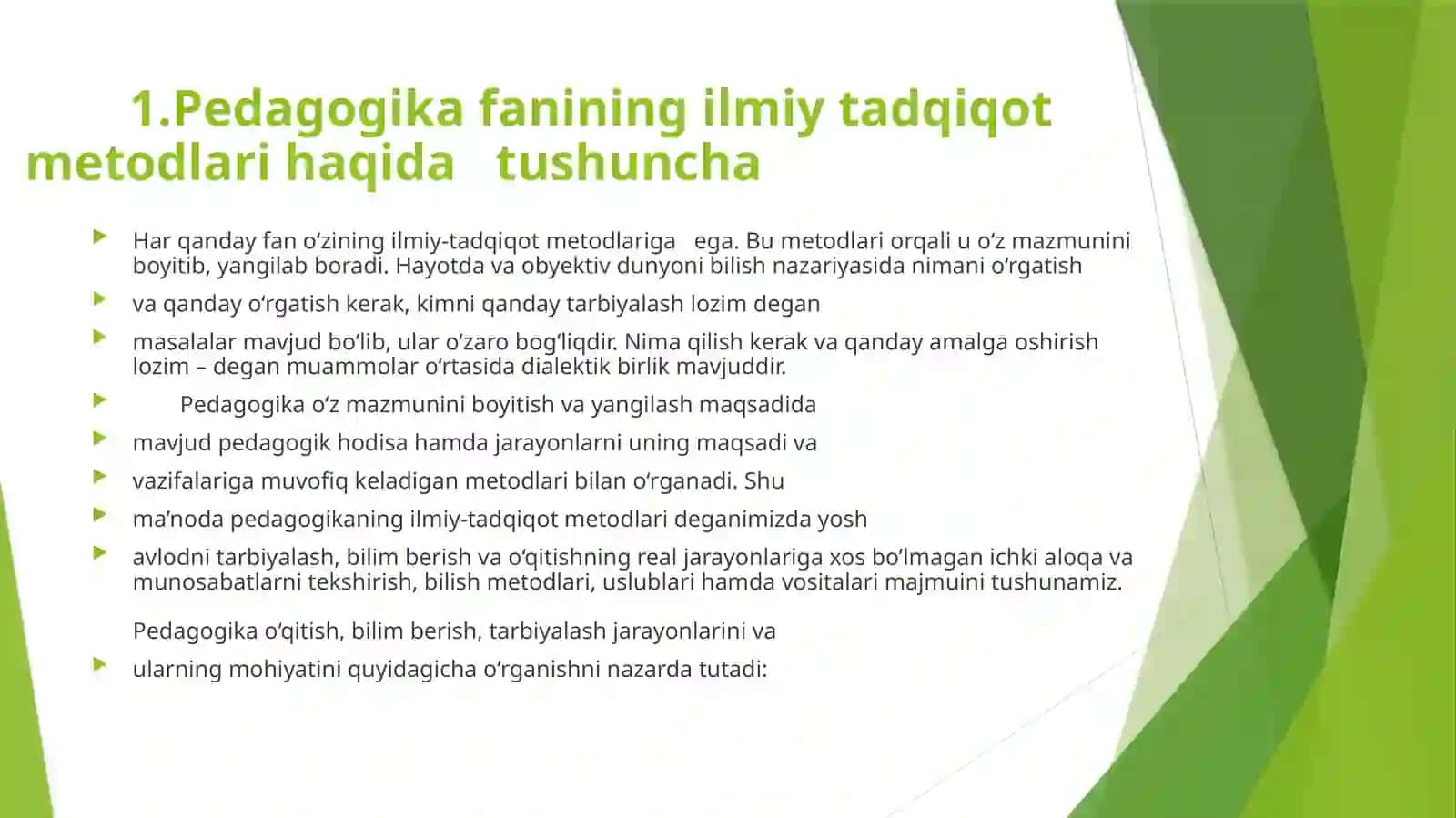 Pedagogikafanining ilmiy tadqiqot metodlari 2