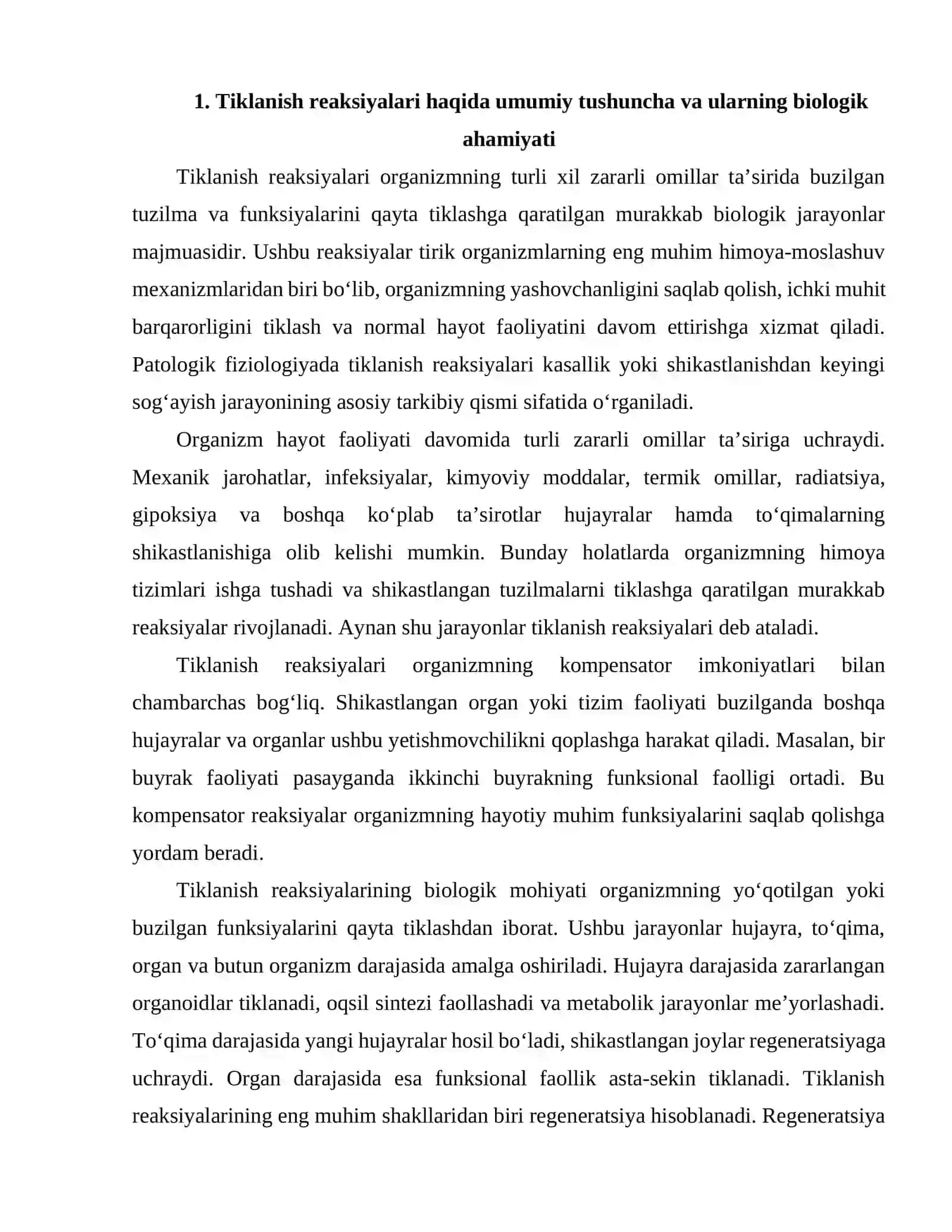 Tiklanish reaksiyalari 2