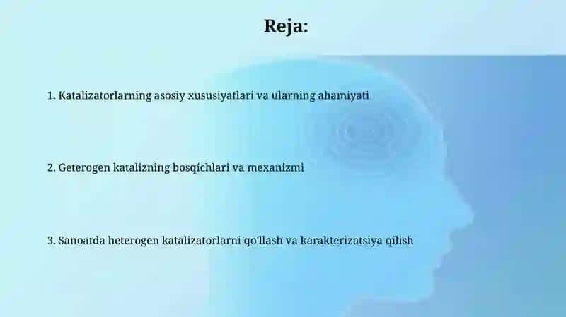 Katalizatorlarning asosiy tavsiflari 2