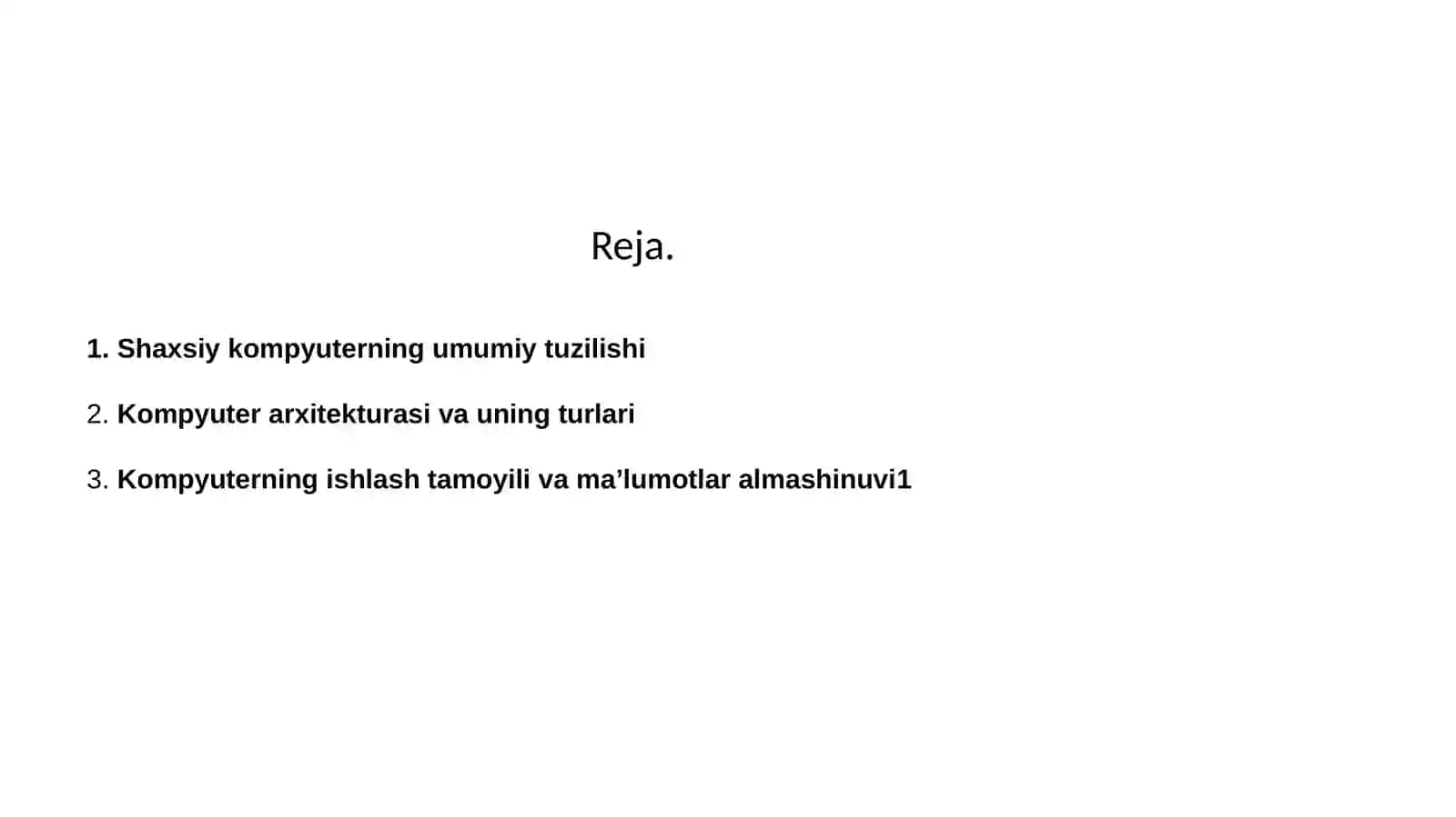 Shaxsiy kompyuterlarning tuzilishi va arxitekturasi 2