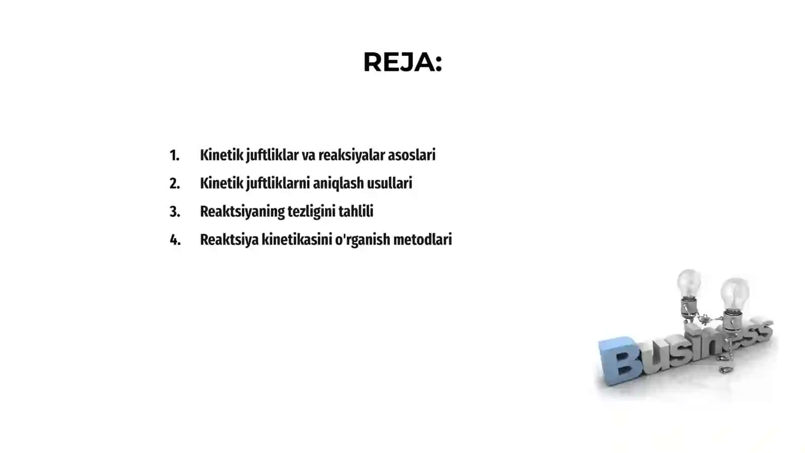 Kinetik juftliklardagi reaksiyalarni aniqlash 2