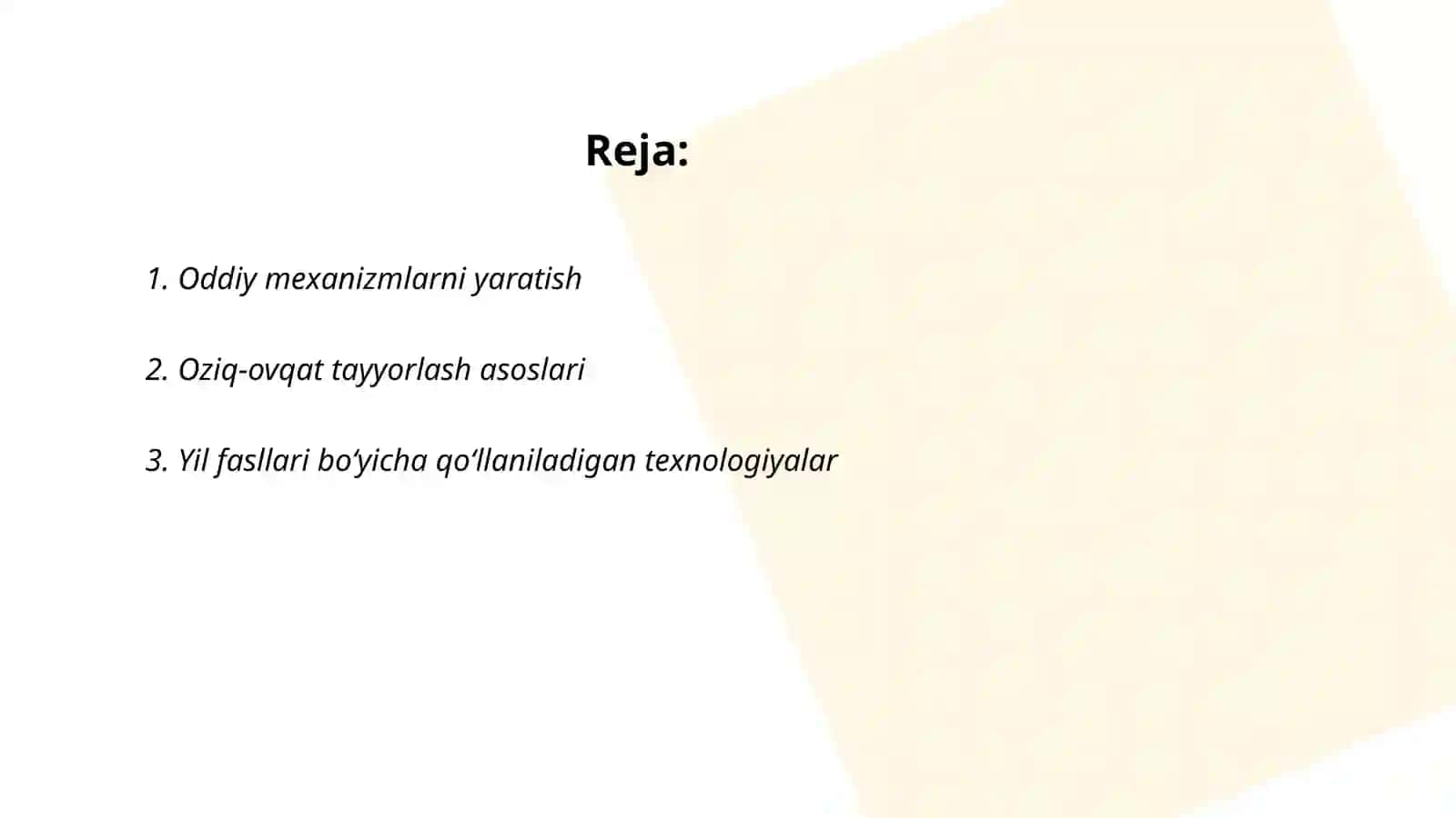 Oddiy mexanizmlarni yaratish 2