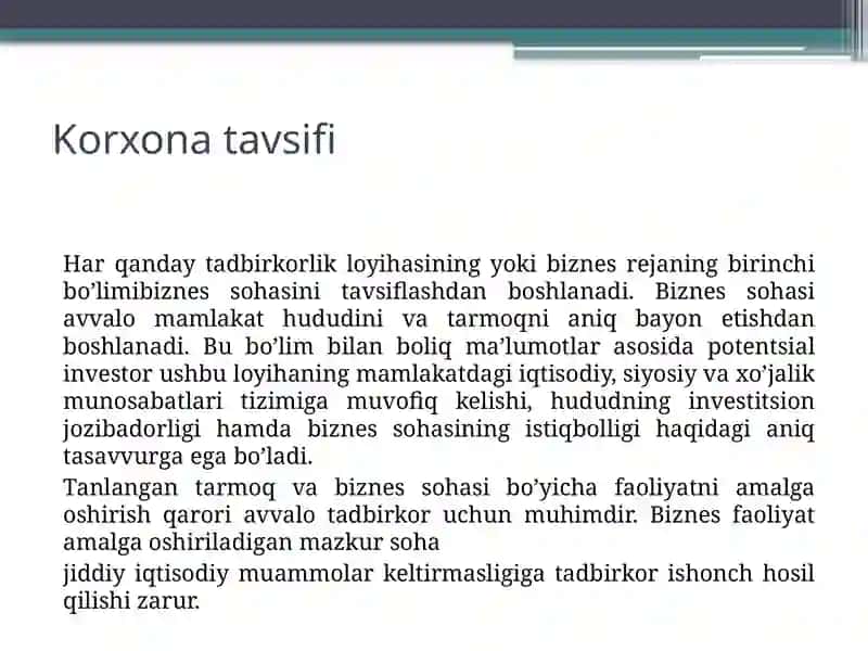 Korxonavamahsulottavsifi 2
