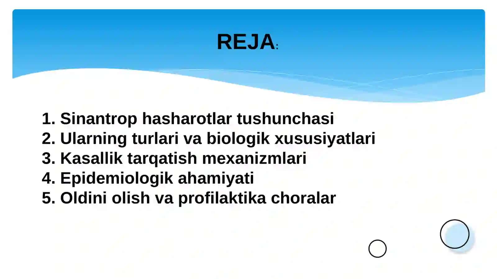 Sinantrop ko‘rinishidag hasharotlar va ularning epidemiologik ahamiyati 2