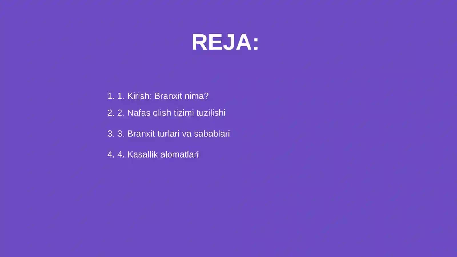 Branxitlar. Nafas a‘zolari kasalliklarini aniqlash usullari 2