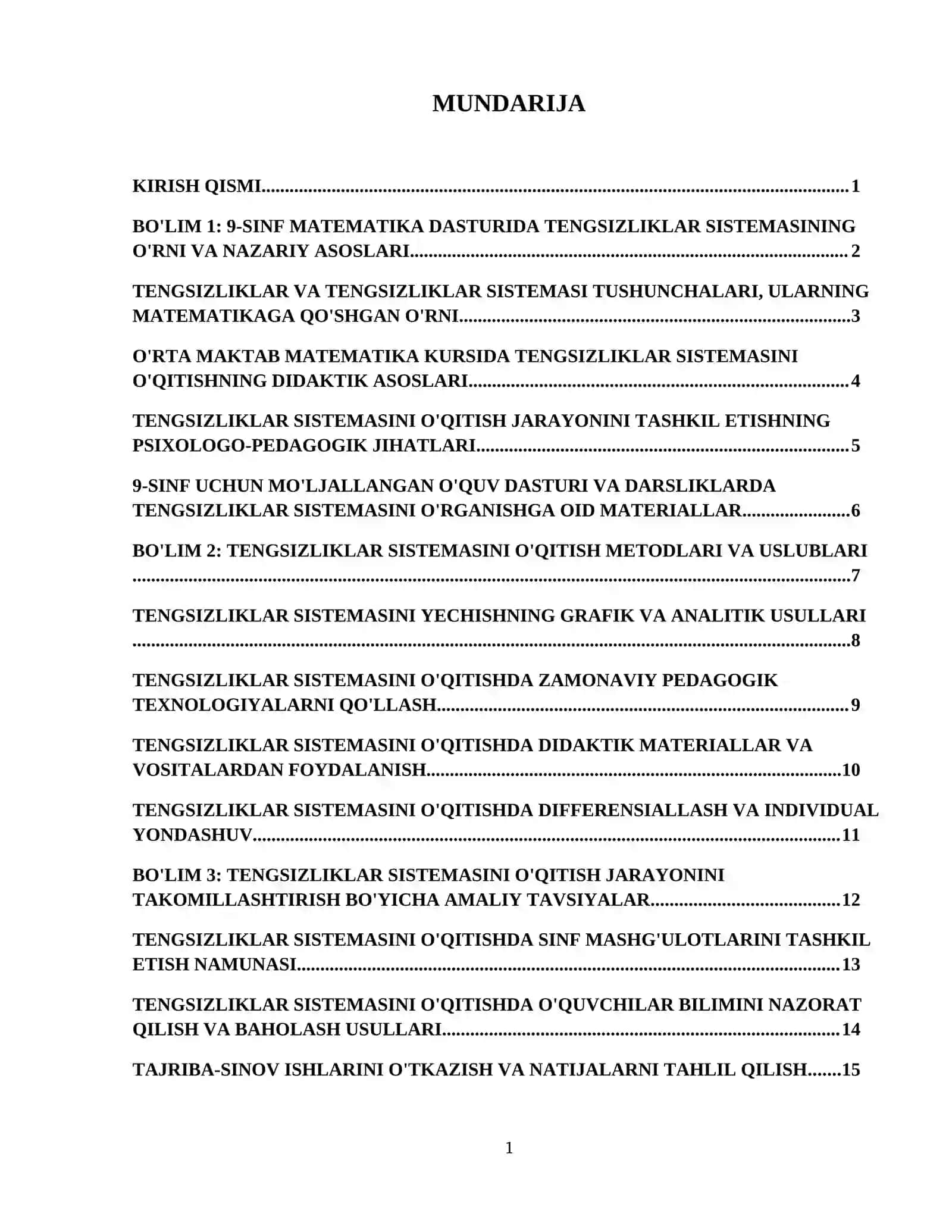9-sinf matematikasida tengsizliklar sistemasini o'qitish metodikasi 2
