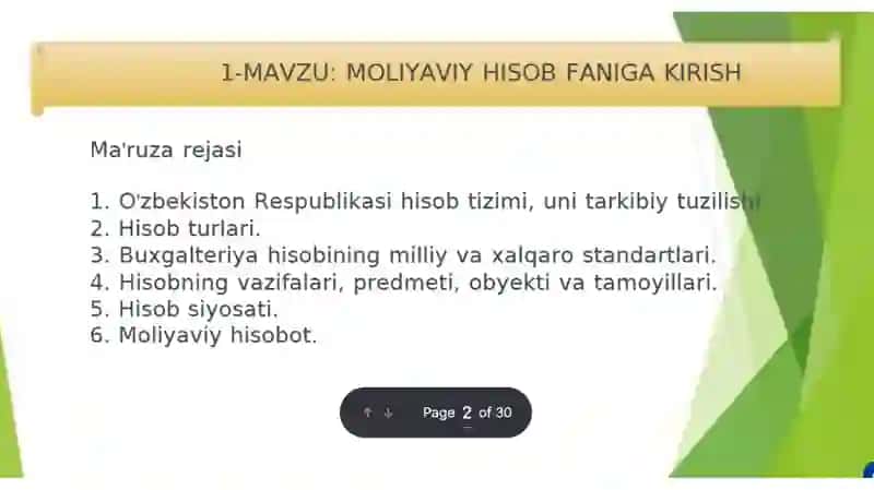 МОЛИЯВИЙ ХИСОБ ФАНИГА КИРИШ 2