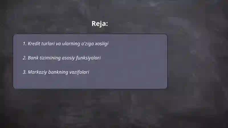 Pul muomalasi kredit va banklar 2