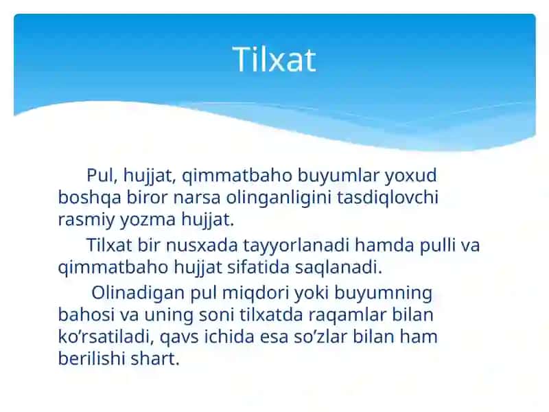 Mavzu: Tilxat, tushuntirishxati, Hisobot 2