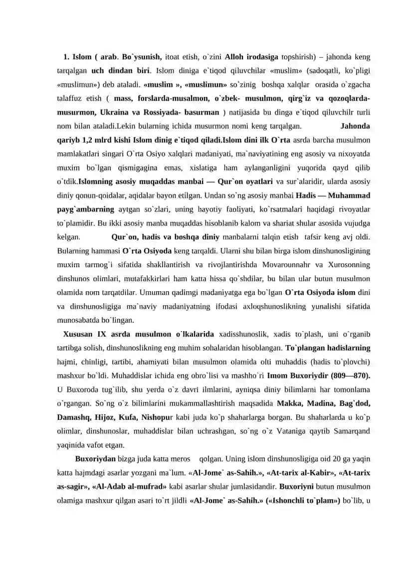 ALLOMALAR DIN TO’G’RISIDA 2