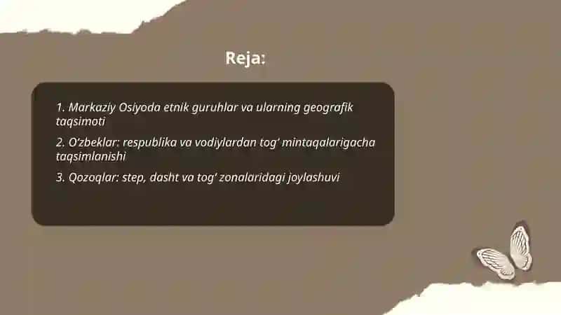Markaziy Osiyoda etnik guruhlar va ularning geografik taqsimoti 2
