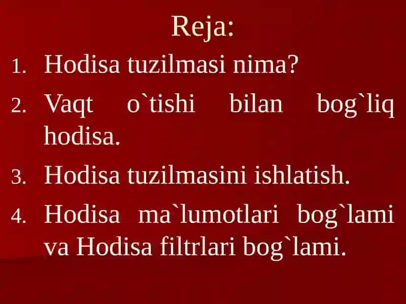 MA`RUZA-14HODISAGA ASOSLANGAN DASTURLASH 2