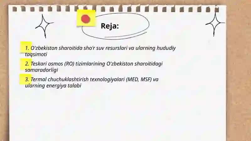 O'zbekiston sharoitida sho'r suvlarni chuchuklashtirish g'oyasini yaratish 2