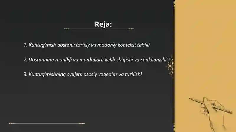 Kuntug'mish dostoni tahlili 2