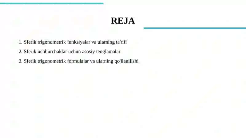 Sferik trigonometriyaning asosiy formulalari 2