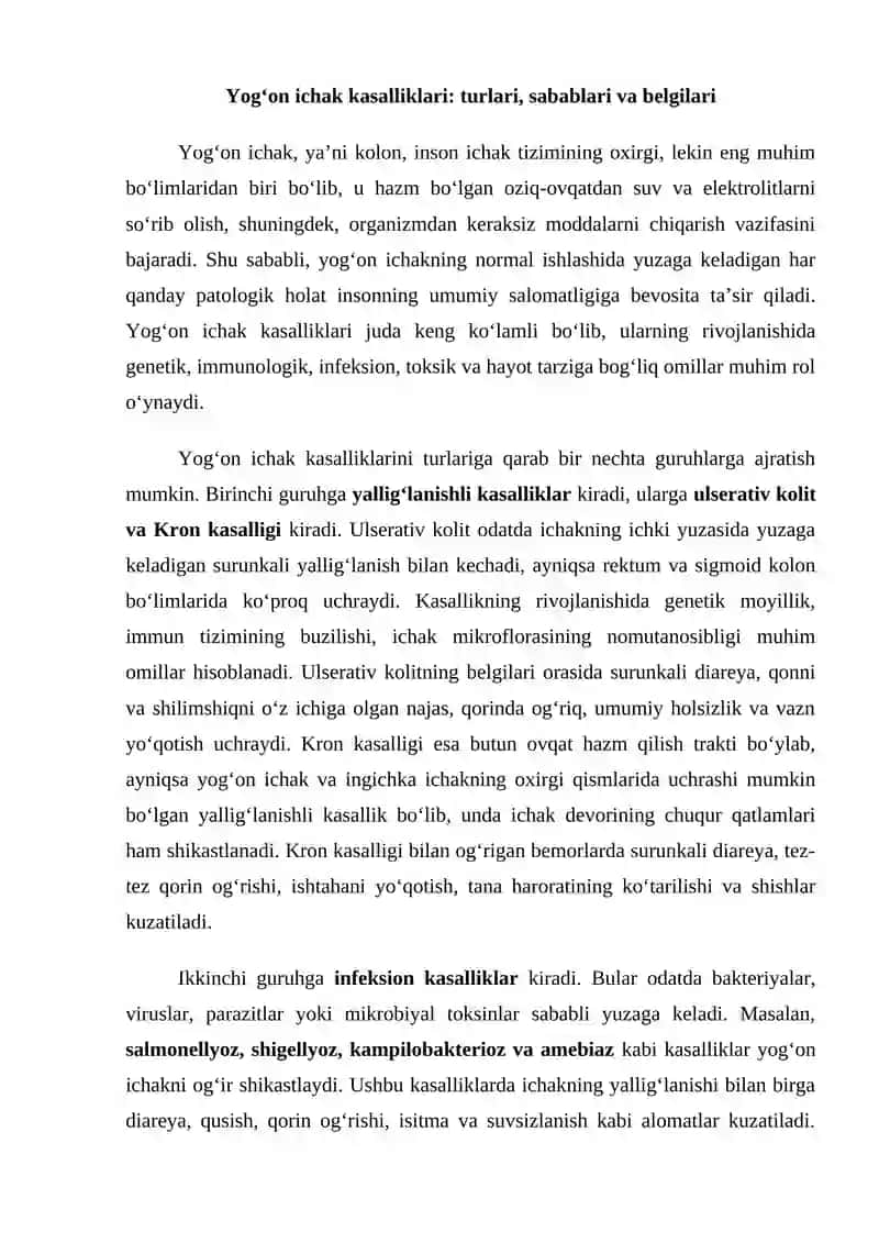Yog’on ichik va tog’ri ichak kasalliklari 2