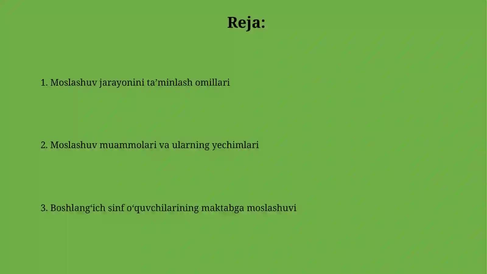 Boshlangʻich sinf oʻquvchilarini maktabga moslashuvi 2