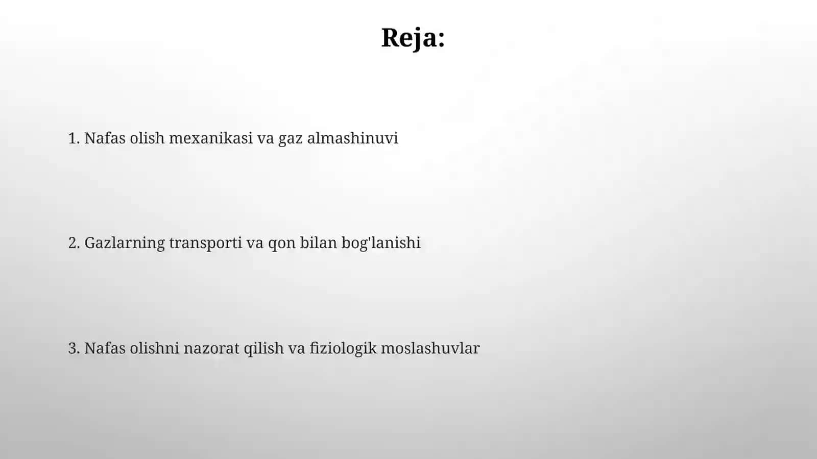Nafas olish va fizialogiyasi 2