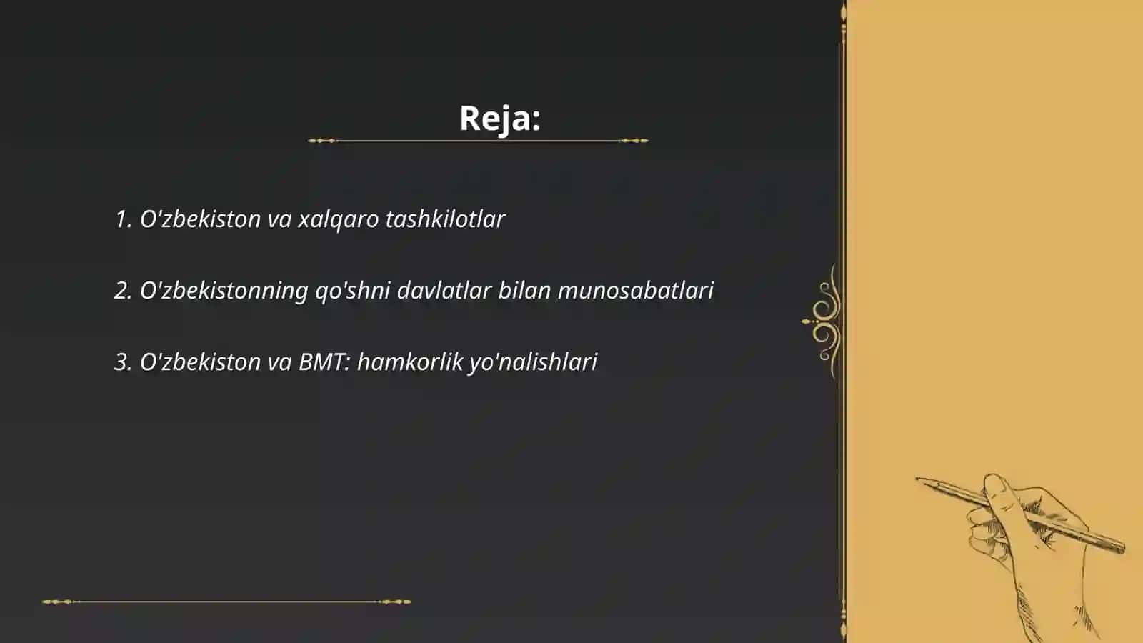 O'zbekiston va Jahon hamjamiyati 2