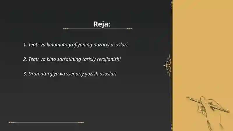 Teatr Kinomatagrafiyaning asosi 2