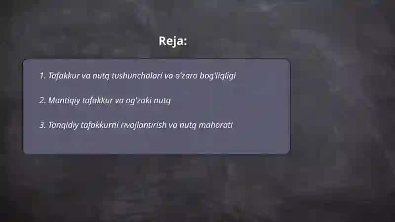 Tafakkur va nutq 2