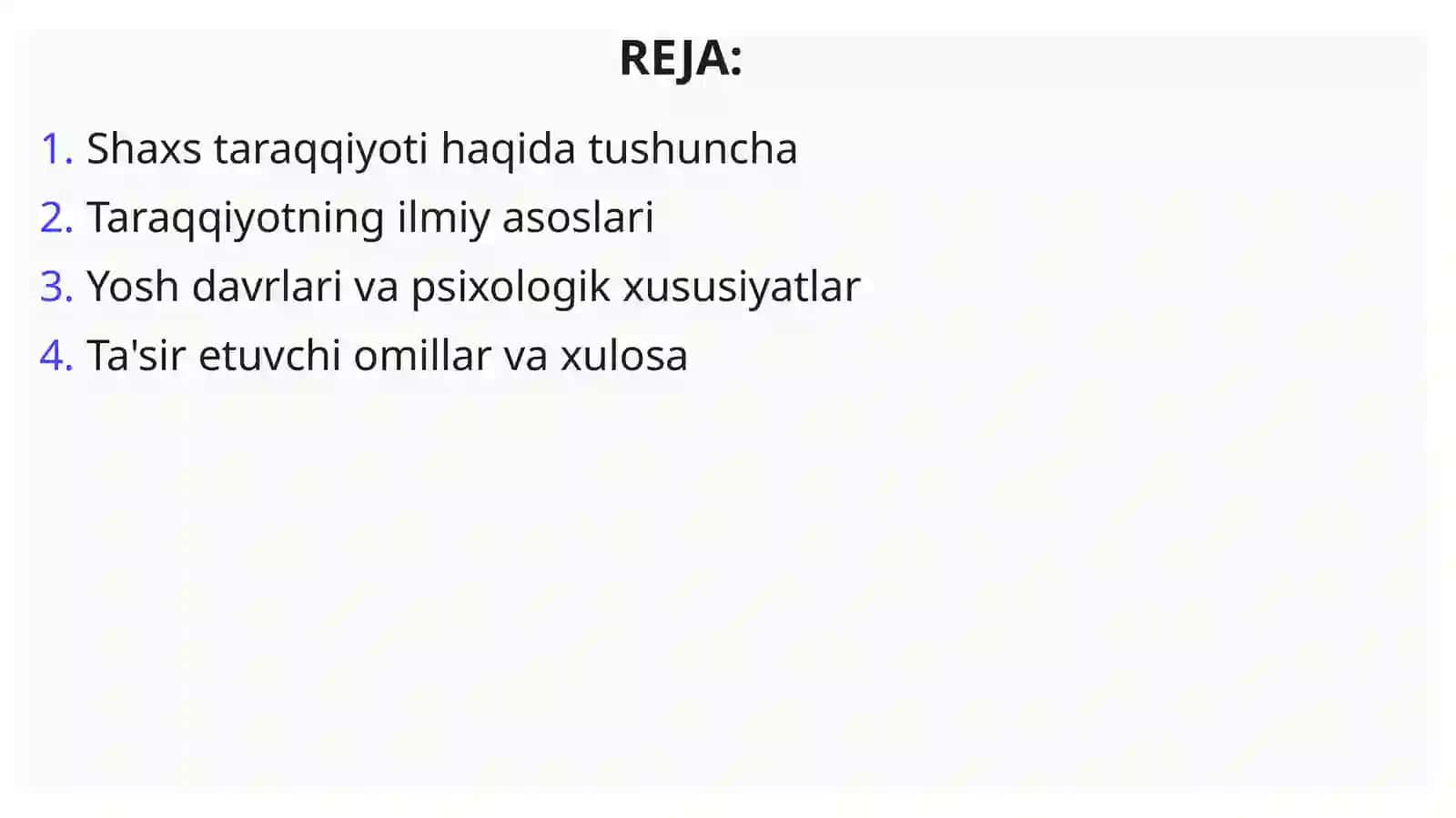 Shaxs Taraqqiyotini Davrlarga Bo'lish 2