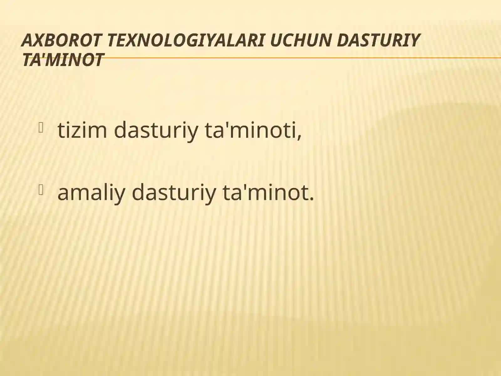 Axborot texnologiyalari dadasturiy ta'minot 2