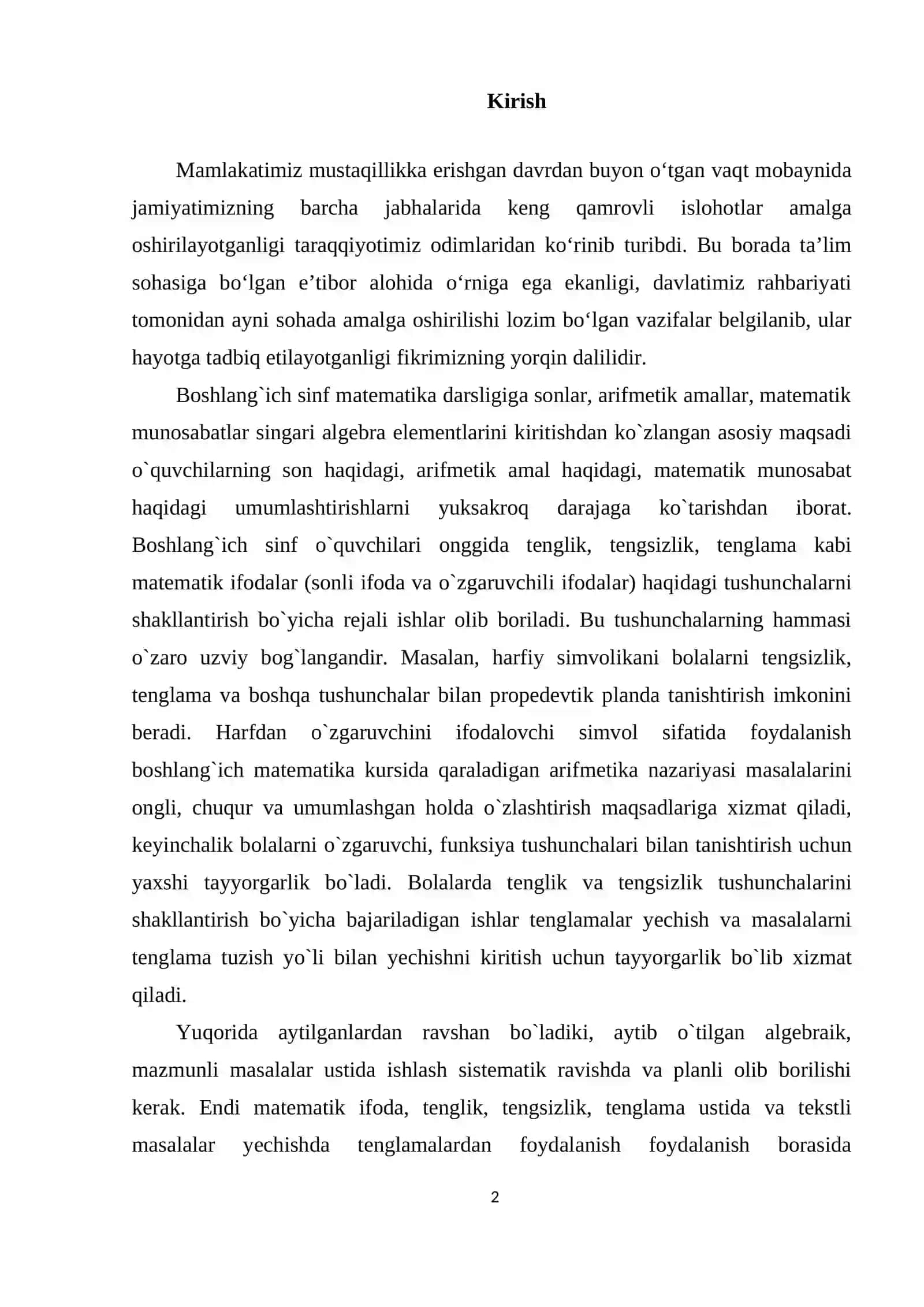 Arifmetik Amallarni O'rgatishning Umumiy Masalalari 2