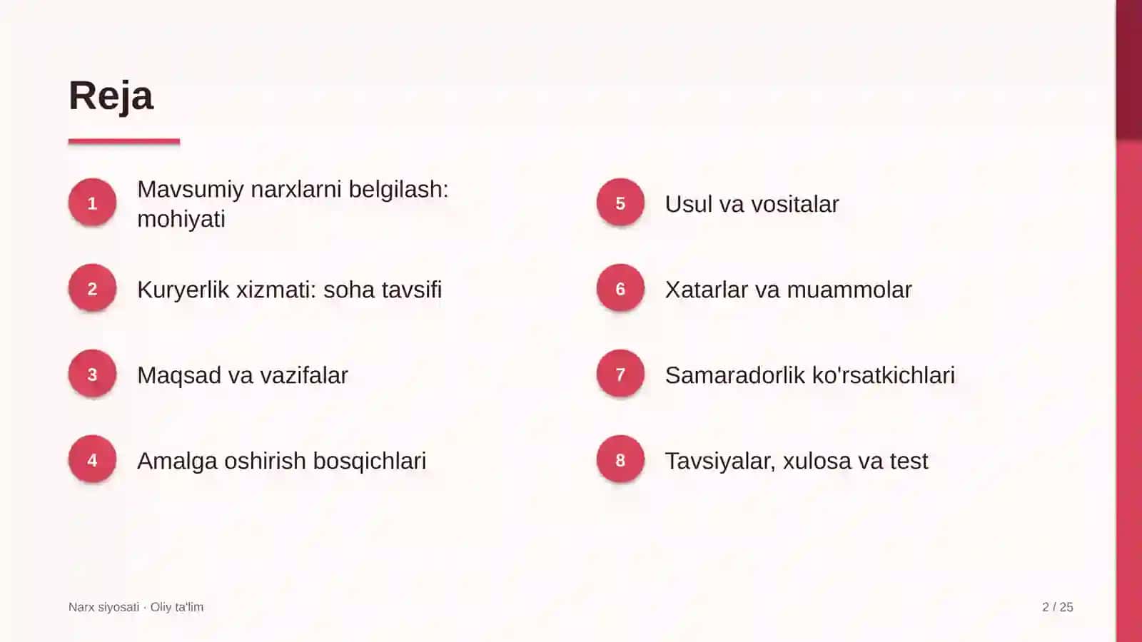 Kuryerlik xizmatida mavsumiy narxlarni belgilash 2