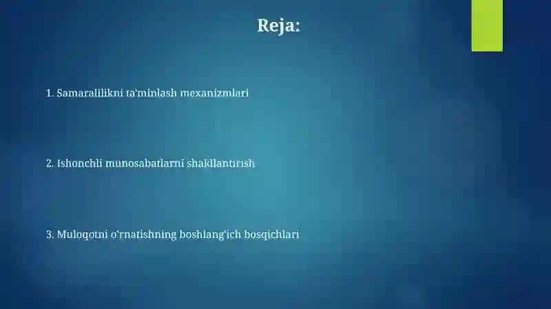 Psixologik maslahatda kontakt o'rnatish 2